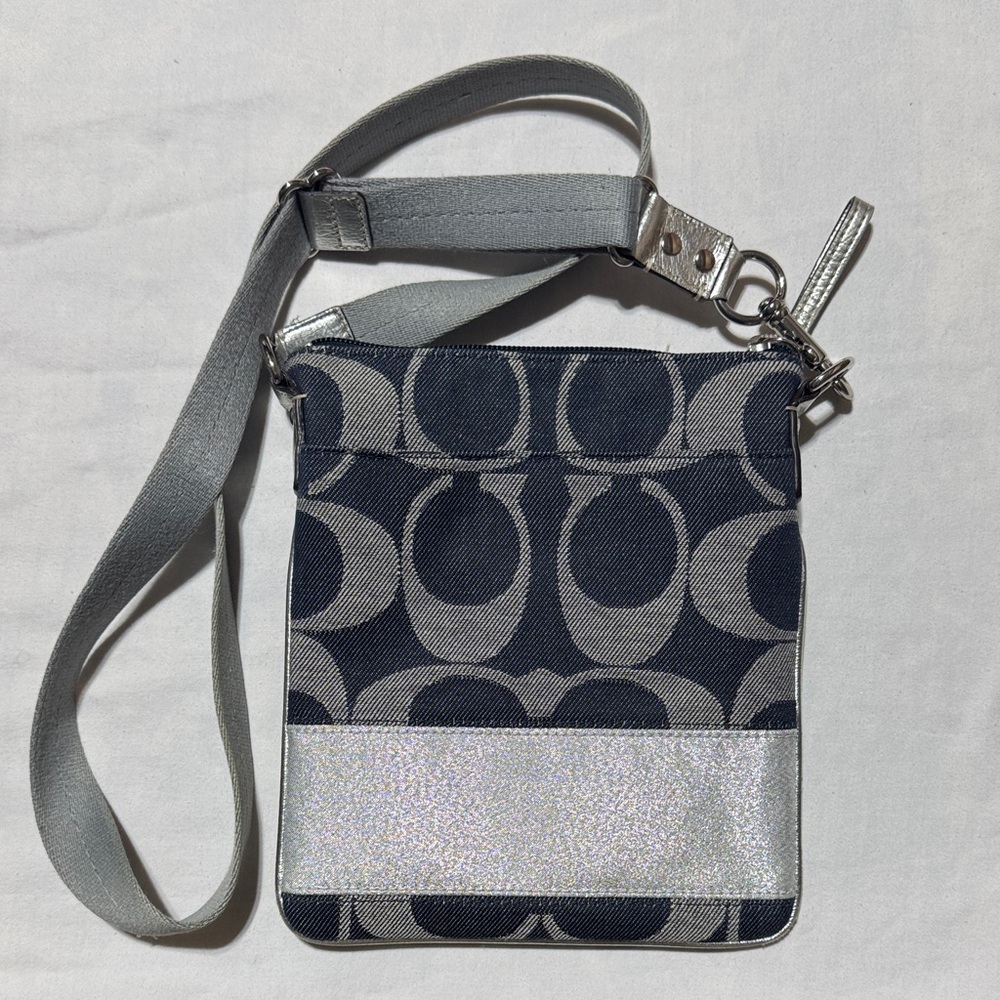 Coach Crossbody Bag in Black and Silver